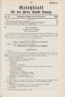 Gesetzblatt für die Freie Stadt Danzig.1935, Nr. 97 (18 September) - Ausgabe A