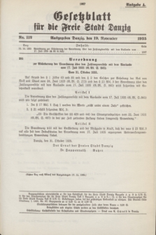 Gesetzblatt für die Freie Stadt Danzig.1935, Nr. 112 (19 November) - Ausgabe A