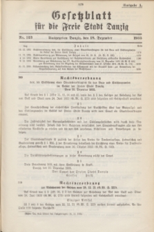 Gesetzblatt für die Freie Stadt Danzig.1935, Nr. 123 (18 Dezember) - Ausgabe A