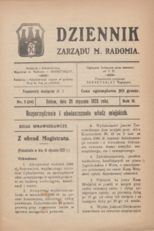 Dziennik Zarządu M. Radomia. R.2, nr 2 (31 stycznia 1925) = nr 16