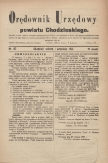 Orędownik Urzędowy powiatu Chodzieskiego. R.70, nr 56 (1 września 1923)