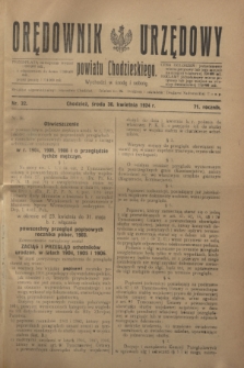 Orędownik Urzędowy powiatu Chodzieskiego. R.71, nr 32 (30 kwietnia 1924)
