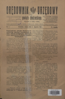 Orędownik Urzędowy powiatu chodzieskiego. R.72, nr 1 (3 stycznia 1925)