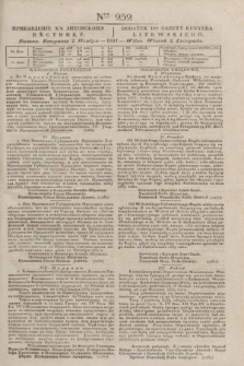 Pribavlenìe k˝ Litovskomu Věstniku = Dodatek do Gazety Kuryera Litewskiego. 1837, Ner 252 (2 listopada)