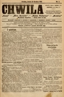Chwila : „Czas” – „Głos Narodu” – „Nowa Reforma” – „Nowiny” : wydanie wspólne. 1913, nr 3 |PDF|