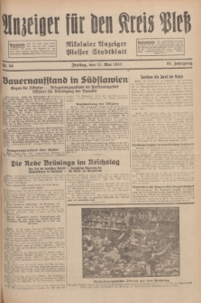 Anzeiger für den Kreis Pleß : Nikolaier Anzeiger : Plesser Stadtblatt. Jg.81, Nr. 58 (13 Mai 1932)