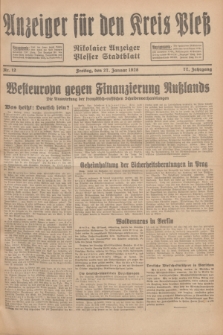 Anzeiger für den Kreis Pleß : Nikolaier Anzeiger : Plesser Stadtblatt. Jg.77, Nr. 12 (27 Januar 1928)