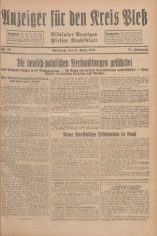 Anzeiger für den Kreis Pleß : Nikolaier Anzeiger : Plesser Stadtblatt. Jg.77, Nr. 35 (21 März 1928)