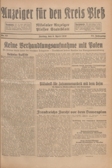 Anzeiger für den Kreis Pleß : Nikolaier Anzeiger : Plesser Stadtblatt. Jg.77, Nr. 42 (6 April 1928)