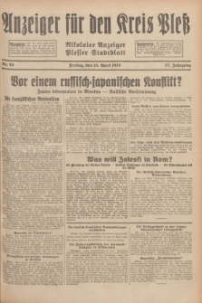 Anzeiger für den Kreis Pleß : Nikolaier Anzeiger : Plesser Stadtblatt. Jg.77, Nr. 45 (13 April 1928)