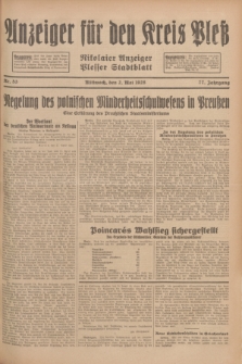 Anzeiger für den Kreis Pleß : Nikolaier Anzeiger : Plesser Stadtblatt. Jg.77, Nr. 53 (2 Mai 1928)
