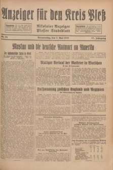 Anzeiger für den Kreis Pleß : Nikolaier Anzeiger : Plesser Stadtblatt. Jg.77, Nr. 54 (3 Mai 1928)