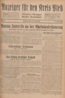 Anzeiger für den Kreis Pleß : Nikolaier Anzeiger : Plesser Stadtblatt. Jg.77, Nr. 64 (27 Mai 1928)