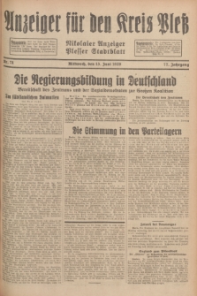 Anzeiger für den Kreis Pleß : Nikolaier Anzeiger : Plesser Stadtblatt. Jg.77, Nr. 71 (13 Juni 1928)