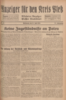 Anzeiger für den Kreis Pleß : Nikolaier Anzeiger : Plesser Stadtblatt. Jg.77, Nr. 83 (11 Juli 1928)