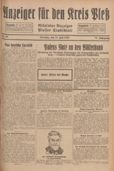 Anzeiger für den Kreis Pleß : Nikolaier Anzeiger : Plesser Stadtblatt. Jg.77, Nr. 85 (15 Juli 1928)
