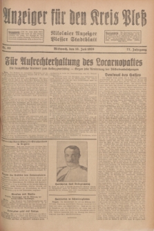Anzeiger für den Kreis Pleß : Nikolaier Anzeiger : Plesser Stadtblatt. Jg.77, Nr. 86 (18 Juli 1928)