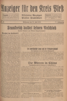 Anzeiger für den Kreis Pleß : Nikolaier Anzeiger : Plesser Stadtblatt. Jg.77, Nr. 89 (25 Juli 1928)