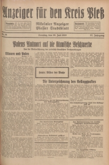 Anzeiger für den Kreis Pleß : Nikolaier Anzeiger : Plesser Stadtblatt. Jg.77, Nr. 91 (29 Juli 1928)