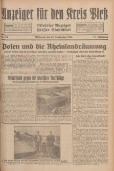 Anzeiger für den Kreis Pleß : Nikolaier Anzeiger : Plesser Stadtblatt. Jg.77, Nr. 113 (19 September 1928)