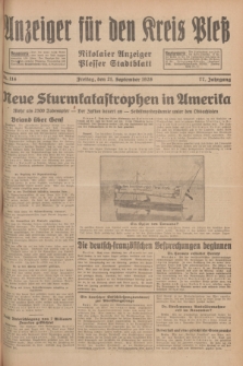 Anzeiger für den Kreis Pleß : Nikolaier Anzeiger : Plesser Stadtblatt. Jg.77, Nr. 114 (21 September 1928)