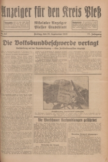 Anzeiger für den Kreis Pleß : Nikolaier Anzeiger : Plesser Stadtblatt. Jg.77, Nr. 117 (28 September 1928)