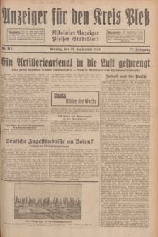 Anzeiger für den Kreis Pleß : Nikolaier Anzeiger : Plesser Stadtblatt. Jg.77, Nr. 118 (30 September 1928)