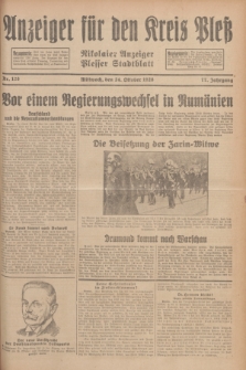 Anzeiger für den Kreis Pleß : Nikolaier Anzeiger : Plesser Stadtblatt. Jg.77, Nr. 128 (24 Oktober 1928)