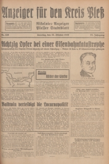 Anzeiger für den Kreis Pleß : Nikolaier Anzeiger : Plesser Stadtblatt. Jg.77, Nr. 130 (28 Oktober 1928)