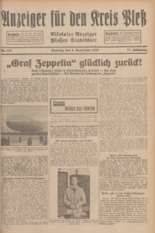 Anzeiger für den Kreis Pleß : Nikolaier Anzeiger : Plesser Stadtblatt. Jg.77, Nr. 133 (4 November 1928)