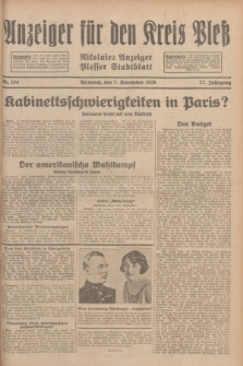 Anzeiger für den Kreis Pleß : Nikolaier Anzeiger : Plesser Stadtblatt. Jg.77, Nr. 134 (7 November 1928)