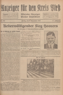 Anzeiger für den Kreis Pleß : Nikolaier Anzeiger : Plesser Stadtblatt. Jg.77, Nr. 135 (9 November 1928)