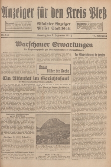Anzeiger für den Kreis Pleß : Nikolaier Anzeiger : Plesser Stadtblatt. Jg.77, Nr. 145 (2 Dezember 1928)
