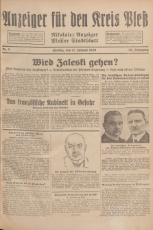 Anzeiger für den Kreis Pleß : Nikolaier Anzeiger : Plesser Stadtblatt. Jg.78, Nr. 5 (11 Januar 1929)