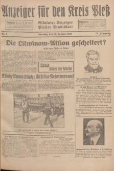 Anzeiger für den Kreis Pleß : Nikolaier Anzeiger : Plesser Stadtblatt. Jg.78, Nr. 6 (13 Januar 1929)