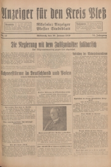 Anzeiger für den Kreis Pleß : Nikolaier Anzeiger : Plesser Stadtblatt. Jg.78, Nr. 13 (30 Januar 1929)