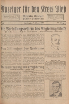 Anzeiger für den Kreis Pleß : Nikolaier Anzeiger : Plesser Stadtblatt. Jg.78, Nr. 17 (8 Februar 1929)