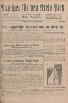 Anzeiger für den Kreis Pleß : Nikolaier Anzeiger : Plesser Stadtblatt. Jg.78, Nr. 23 (22 Februar 1929)