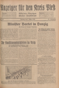 Anzeiger für den Kreis Pleß : Nikolaier Anzeiger : Plesser Stadtblatt. Jg.78, Nr. 26 (1 März 1929)