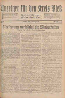 Anzeiger für den Kreis Pleß : Nikolaier Anzeiger : Plesser Stadtblatt. Jg.78, Nr. 29 (8 März 1929)