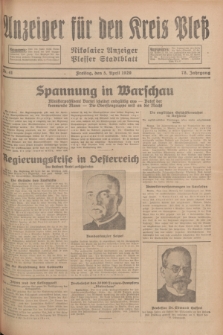 Anzeiger für den Kreis Pleß : Nikolaier Anzeiger : Plesser Stadtblatt. Jg.78, Nr. 41 (5 April 1929)