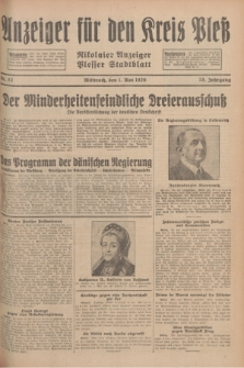 Anzeiger für den Kreis Pleß : Nikolaier Anzeiger : Plesser Stadtblatt. Jg.78, Nr. 52 (1 Mai 1929)