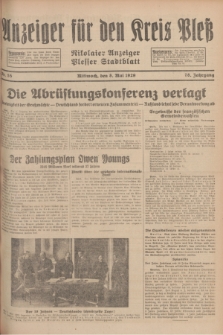 Anzeiger für den Kreis Pleß : Nikolaier Anzeiger : Plesser Stadtblatt. Jg.78, Nr. 55 (8 Mai 1929)