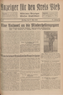 Anzeiger für den Kreis Pleß : Nikolaier Anzeiger : Plesser Stadtblatt. Jg.78, Nr. 59 (17 Mai 1929)