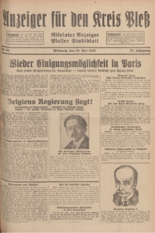 Anzeiger für den Kreis Pleß : Nikolaier Anzeiger : Plesser Stadtblatt. Jg.78, Nr. 64 (29 Mai 1929)
