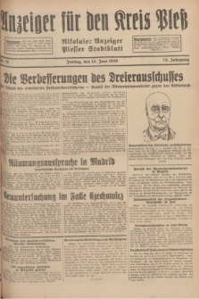 Anzeiger für den Kreis Pleß : Nikolaier Anzeiger : Plesser Stadtblatt. Jg.78, Nr. 71 (14 Juni 1929)