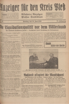 Anzeiger für den Kreis Pleß : Nikolaier Anzeiger : Plesser Stadtblatt. Jg.78, Nr. 72 (16 Juni 1929)