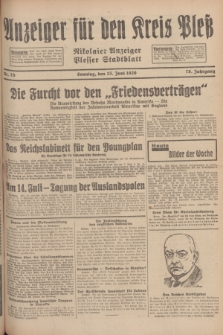Anzeiger für den Kreis Pleß : Nikolaier Anzeiger : Plesser Stadtblatt. Jg.78, Nr. 75 (23 Juni 1929)