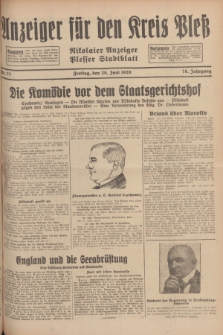 Anzeiger für den Kreis Pleß : Nikolaier Anzeiger : Plesser Stadtblatt. Jg.78, Nr. 77 (28 Juni 1929)