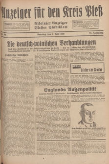 Anzeiger für den Kreis Pleß : Nikolaier Anzeiger : Plesser Stadtblatt. Jg.78, Nr. 81 (7 Juli 1929)
